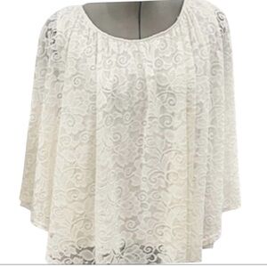 Elegant Lace White Women's Top